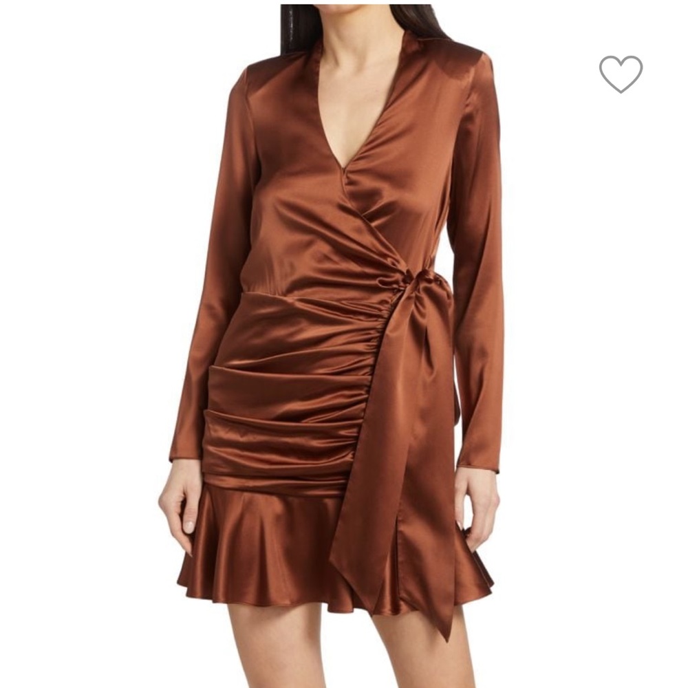 VERONICA BEARD Agatha Silk Satin Wrap-Effect Dress Size 12